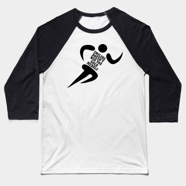 Smiling doesn't win you gold medals - running man - simone biles - dancing with the stars Baseball T-Shirt by tziggles